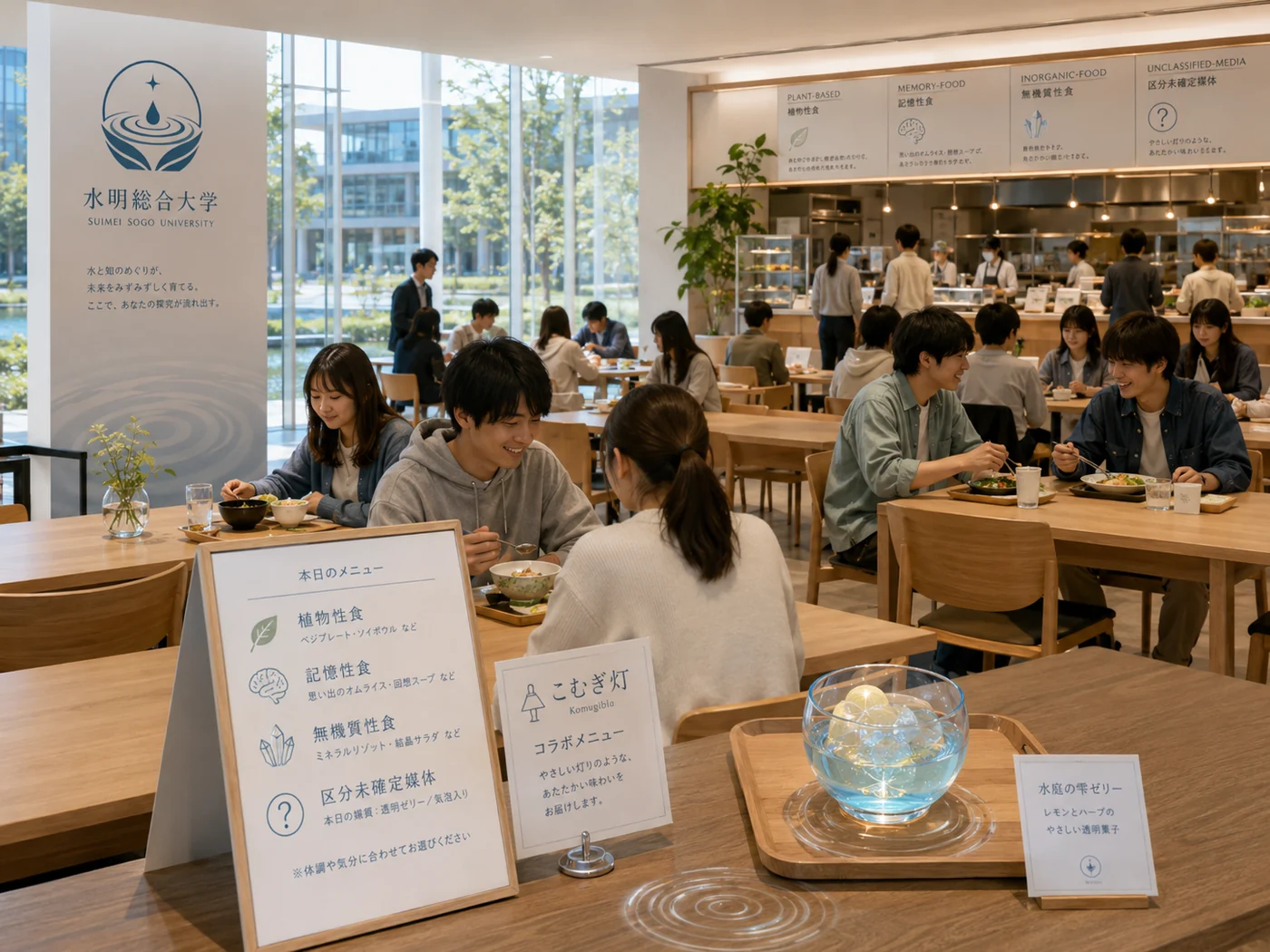 水明総合大学の学生食堂